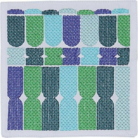 TARIFA 6 x 6 in. Ines Cocktail Napkin, Blue & Green, 4PK TA3125056